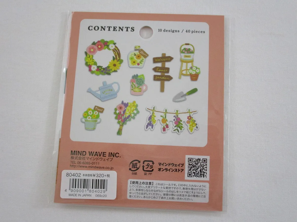 Cute Kawaii MW Hobby Time Flake Stickers Sack - Flower Gardening - for Journal Agenda Planner Scrapbooking Craft