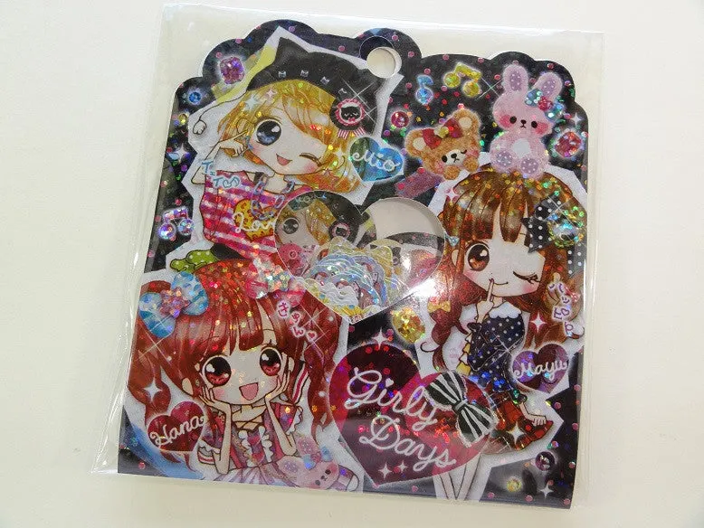 Cute Kawaii Q-Lia Girly Days Flake Stickers Sack - Vintage