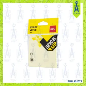 DELI STICK UP NOTES YELLOW A00352 76MM X 76MM 3X3