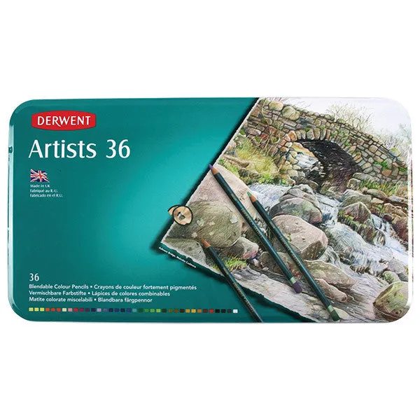 Derwent Artists Coloured Pencils Tin of 36