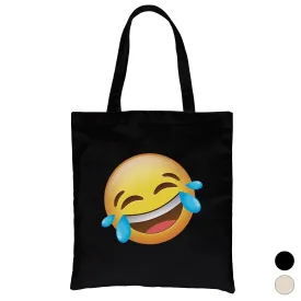 Emoji-Laughing Canvas Shoulder Bag Optimistic Fun Halloween Costume