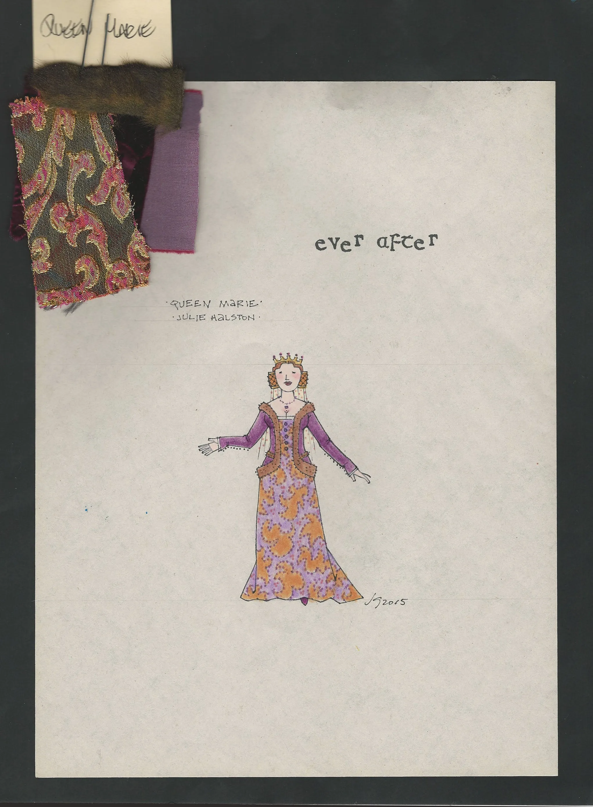 EVER AFTER - Julie Halston as 'Queen Marie' original sketch by Jess Goldstein