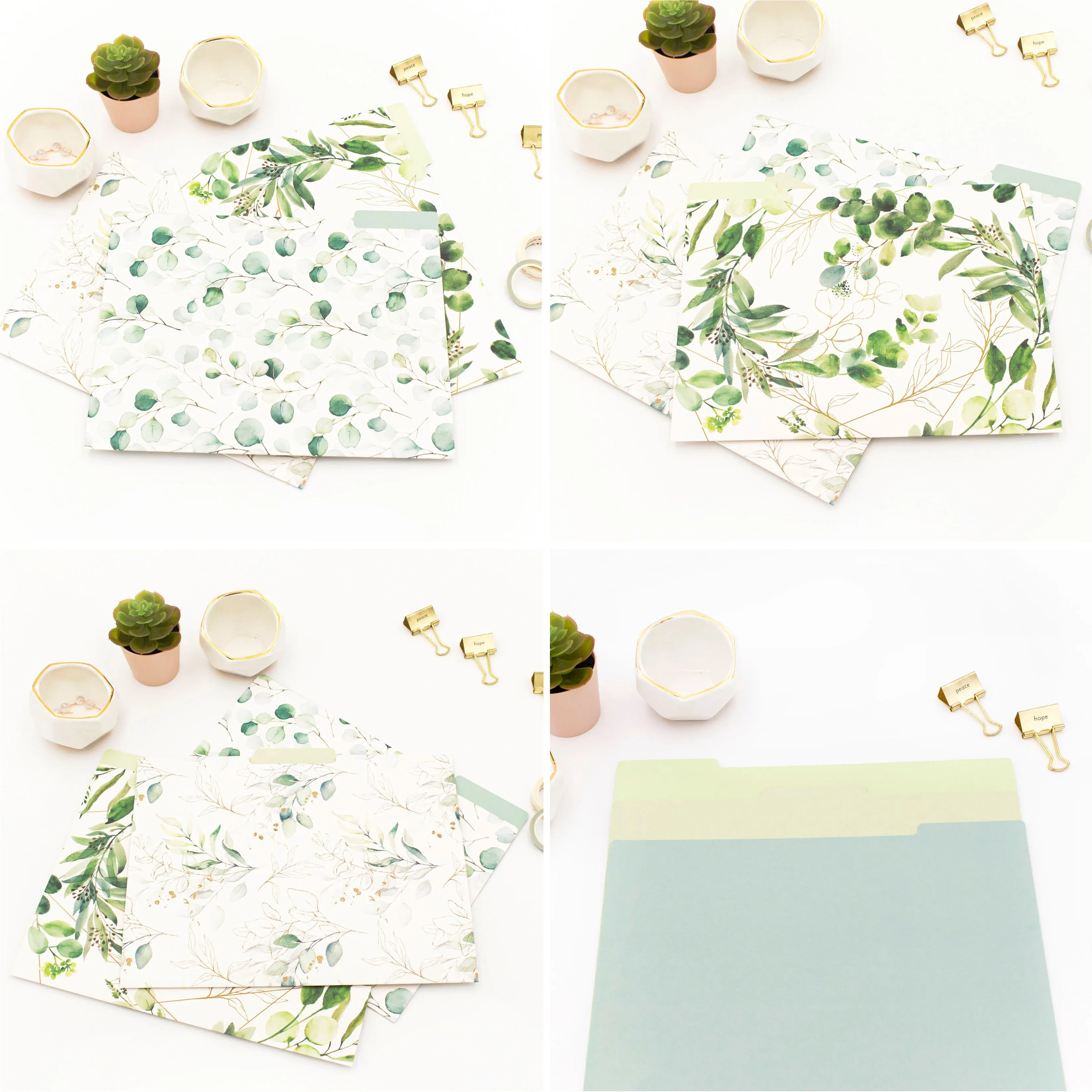 File Folder Set, Eucalyptus