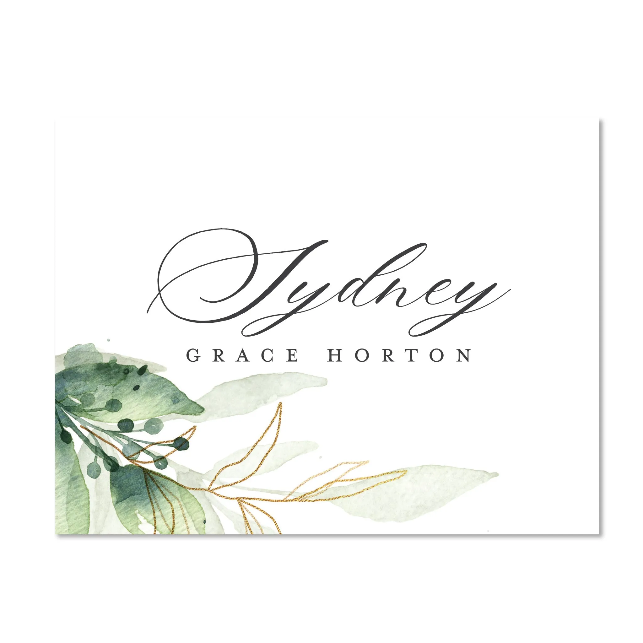 Golden Greenery Personalized Folder Stickers