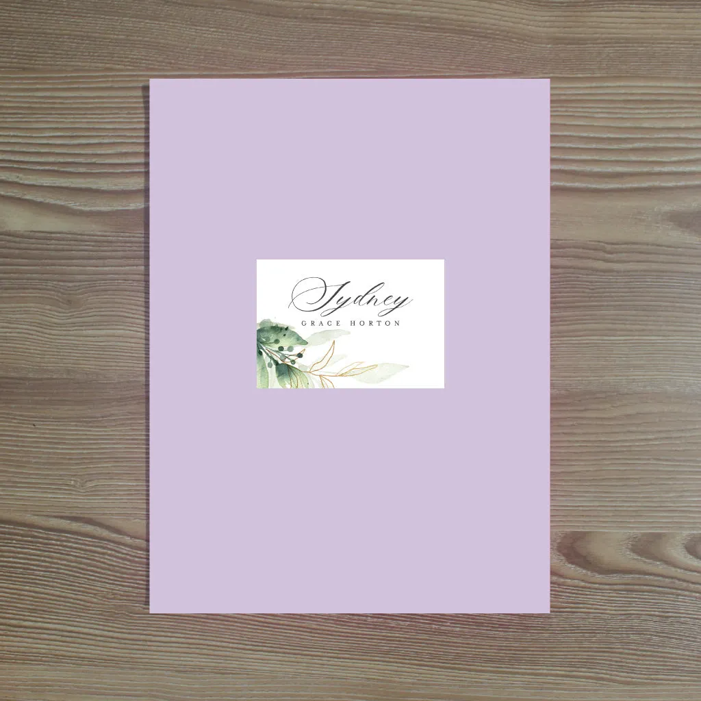 Golden Greenery Personalized Folder Stickers