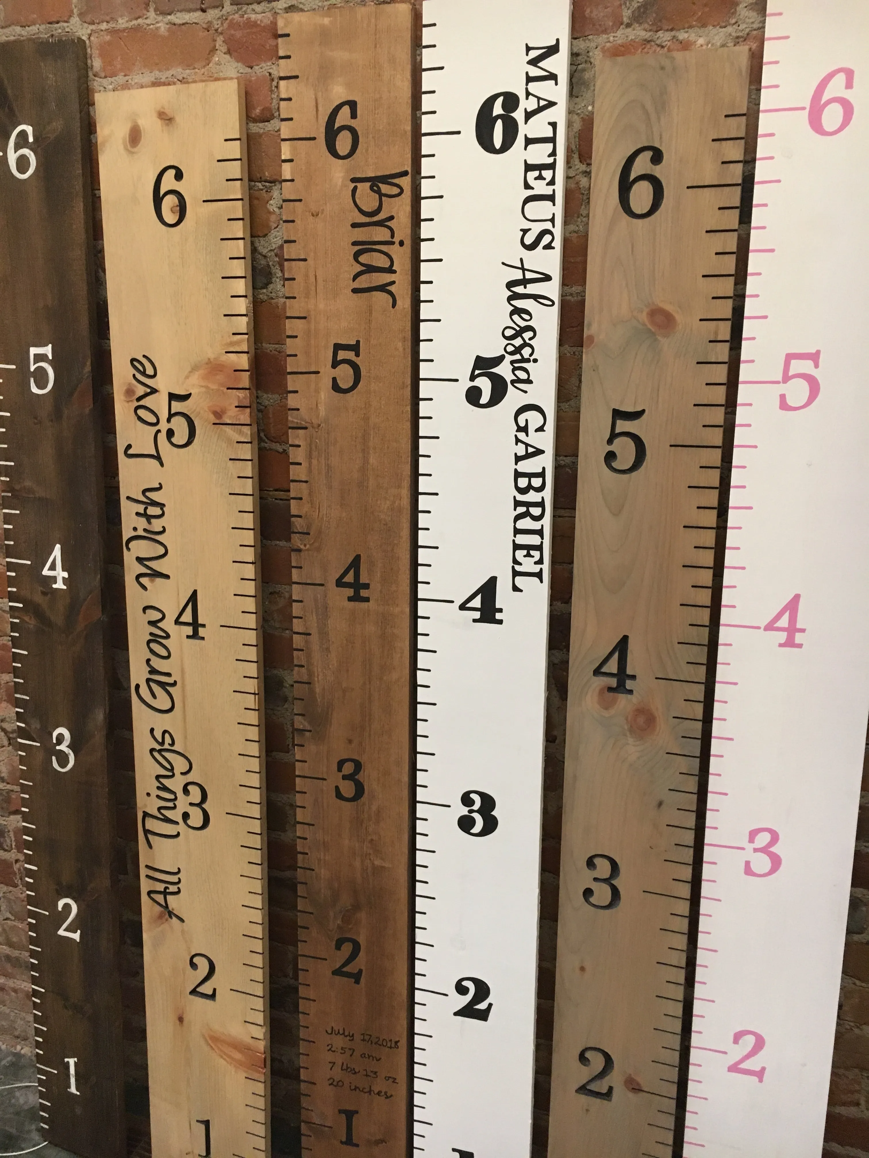 Handcrafted Wood-  Growth Rulers