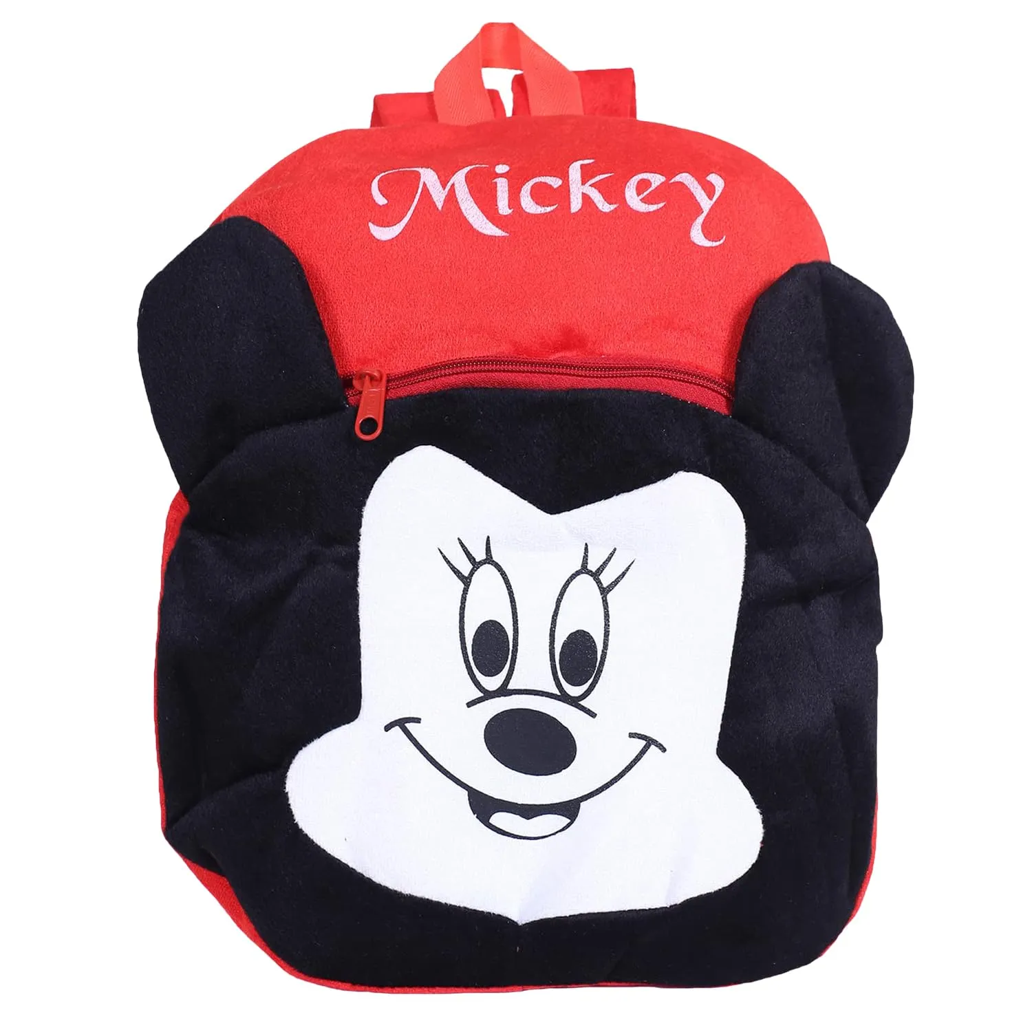 Heart Home Disney Mickey Lower School Bag | Velvet Kids School Bags | Student Bookbag | School Bag for Girls & Boys | School Backpack for Kids | 2 Compartments | Red