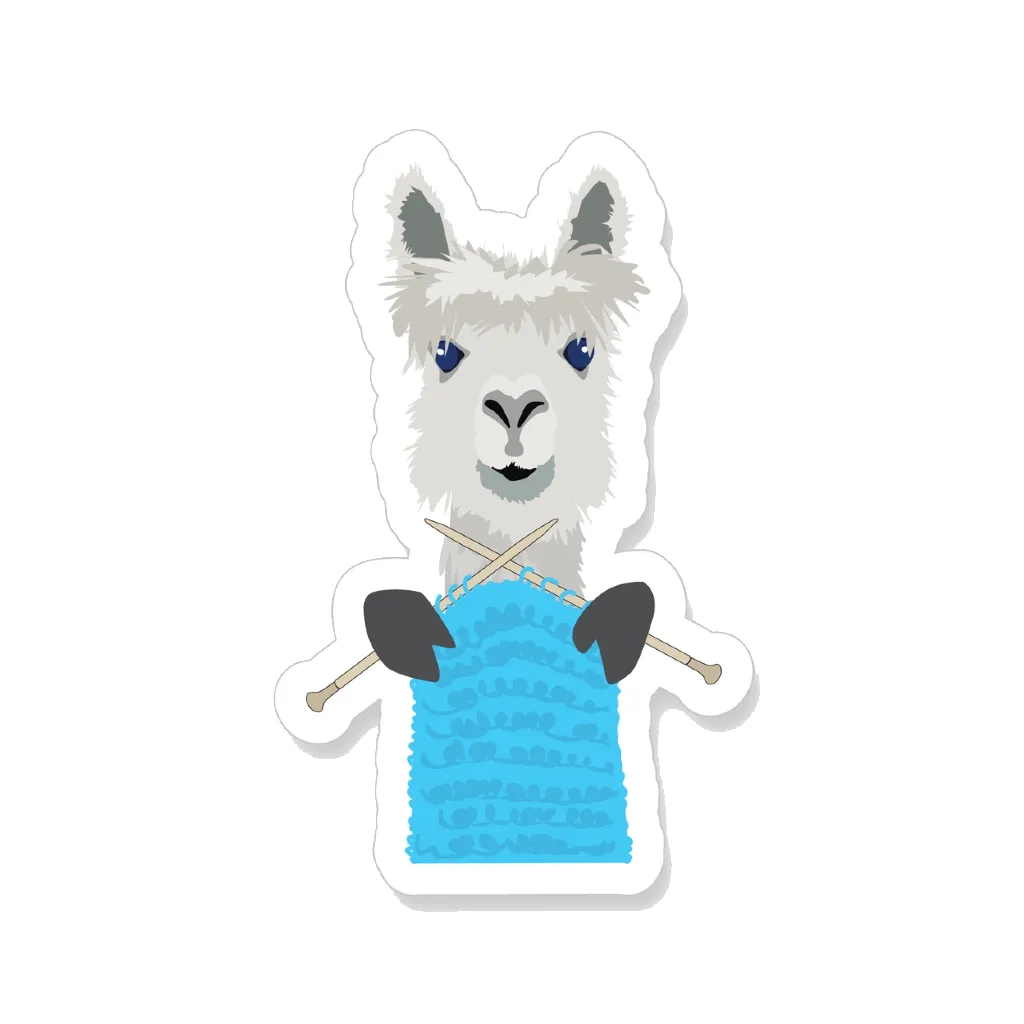 Knitting Alpaca Sticker