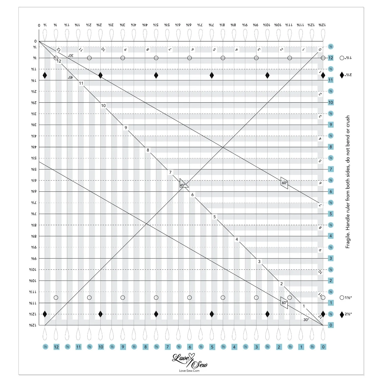 Love Sew Slotted Rulers