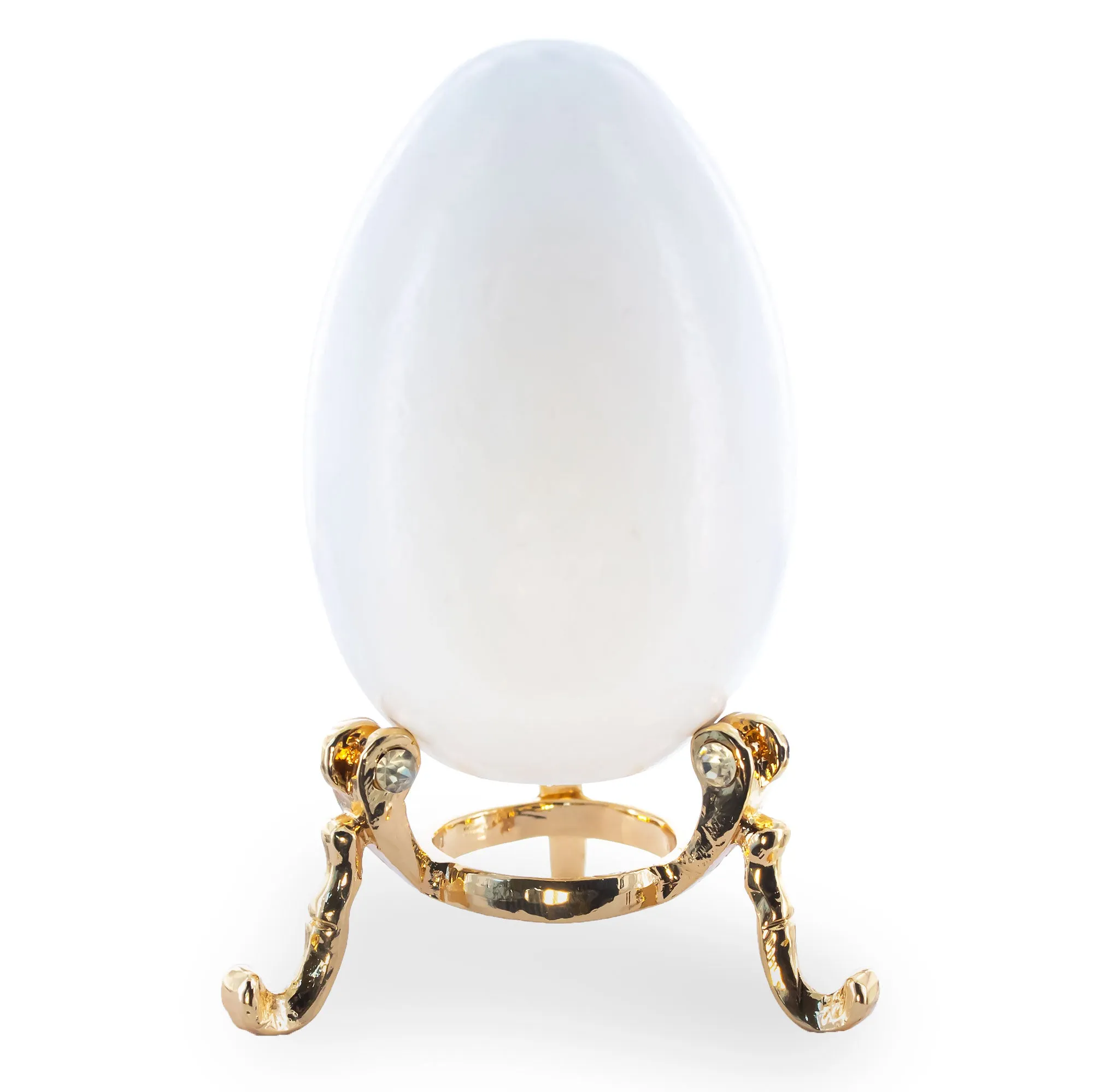 Low Bottom Gold Tone Metal Egg Stand Holder