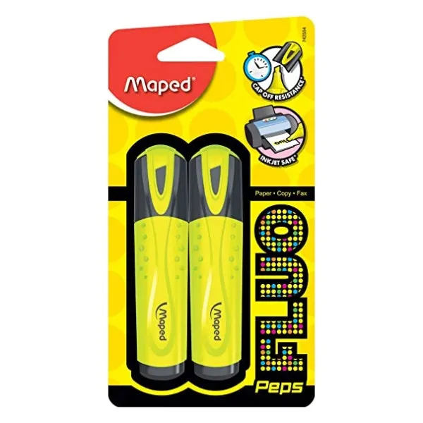 Maped Fluo Peps Highlighter Yellow 12 Pcs