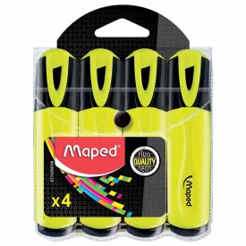 Maped Fluopeps Classic Highlighter Yellow 4 Pcs Pack