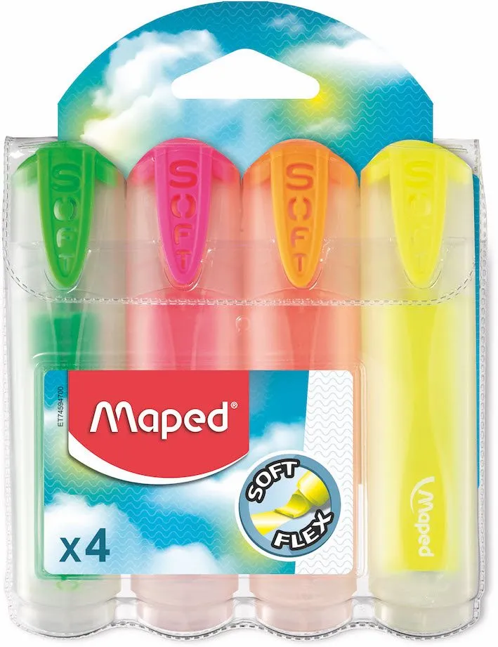 Maped Soft Translucent Highlighter 4 Pcs Pack