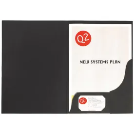 Marbig Presentation Folder A4 Leathergrain Black Pack 10