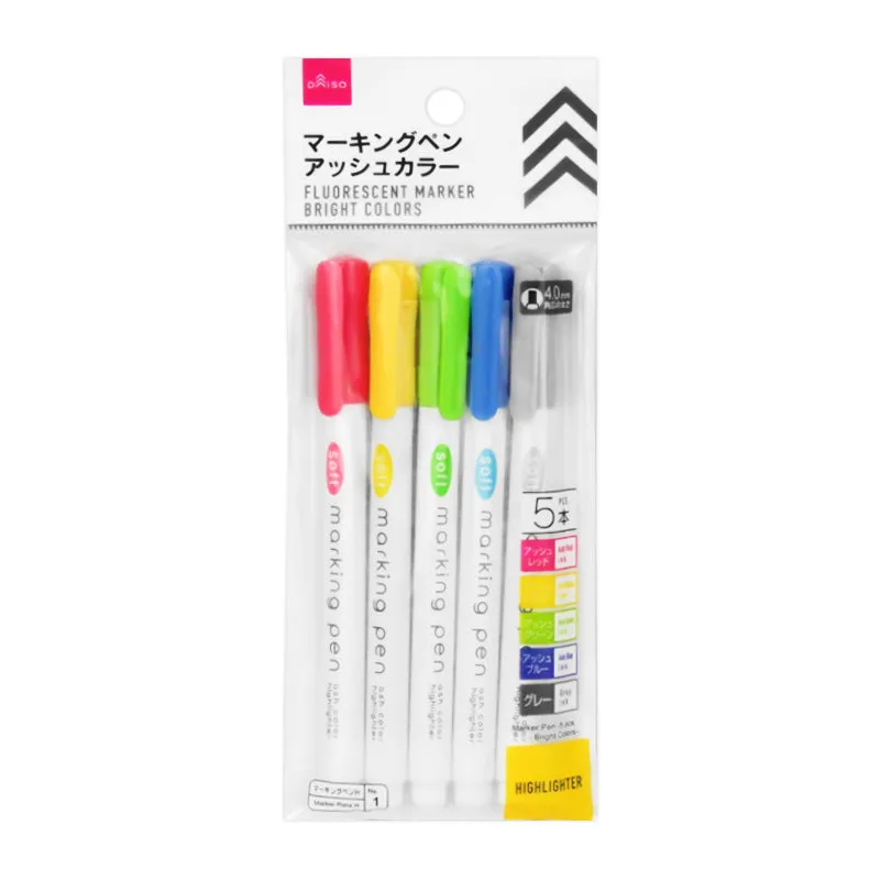 Marker Pen - Bright Colors - 5Pcs