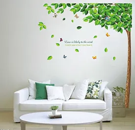 Meet Cute Green Tree Wall Sticker for Living Room