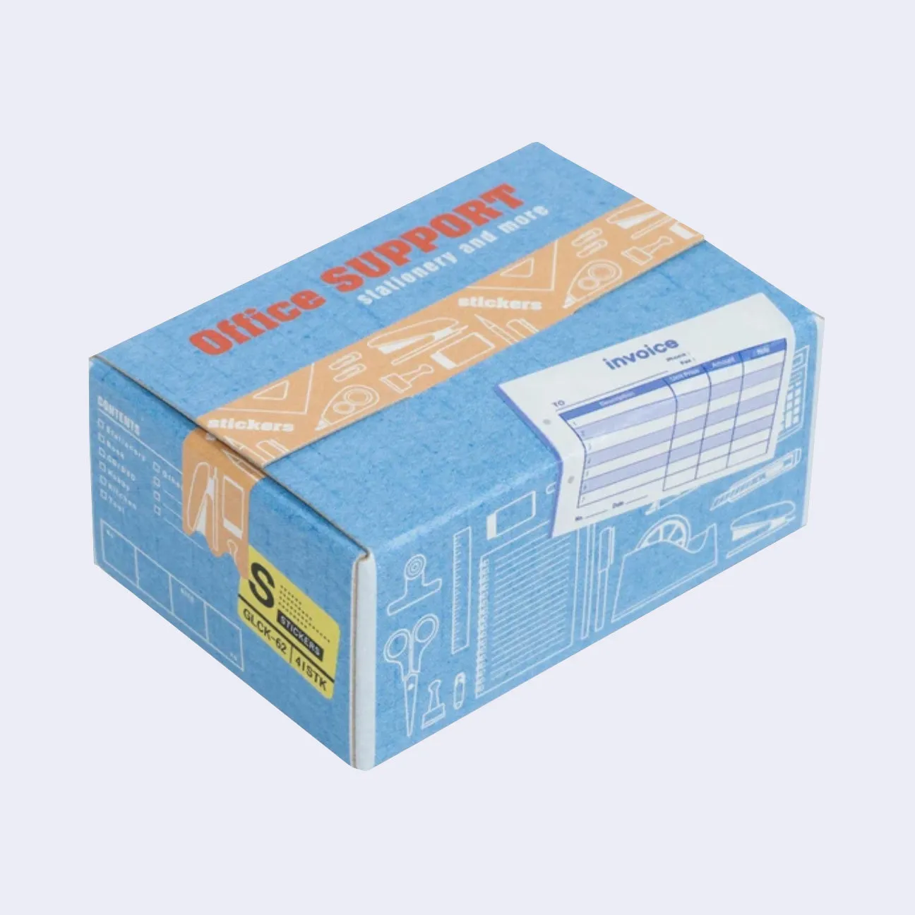 Miniature Shipping Box Flake Sticker Set - Office Supplies