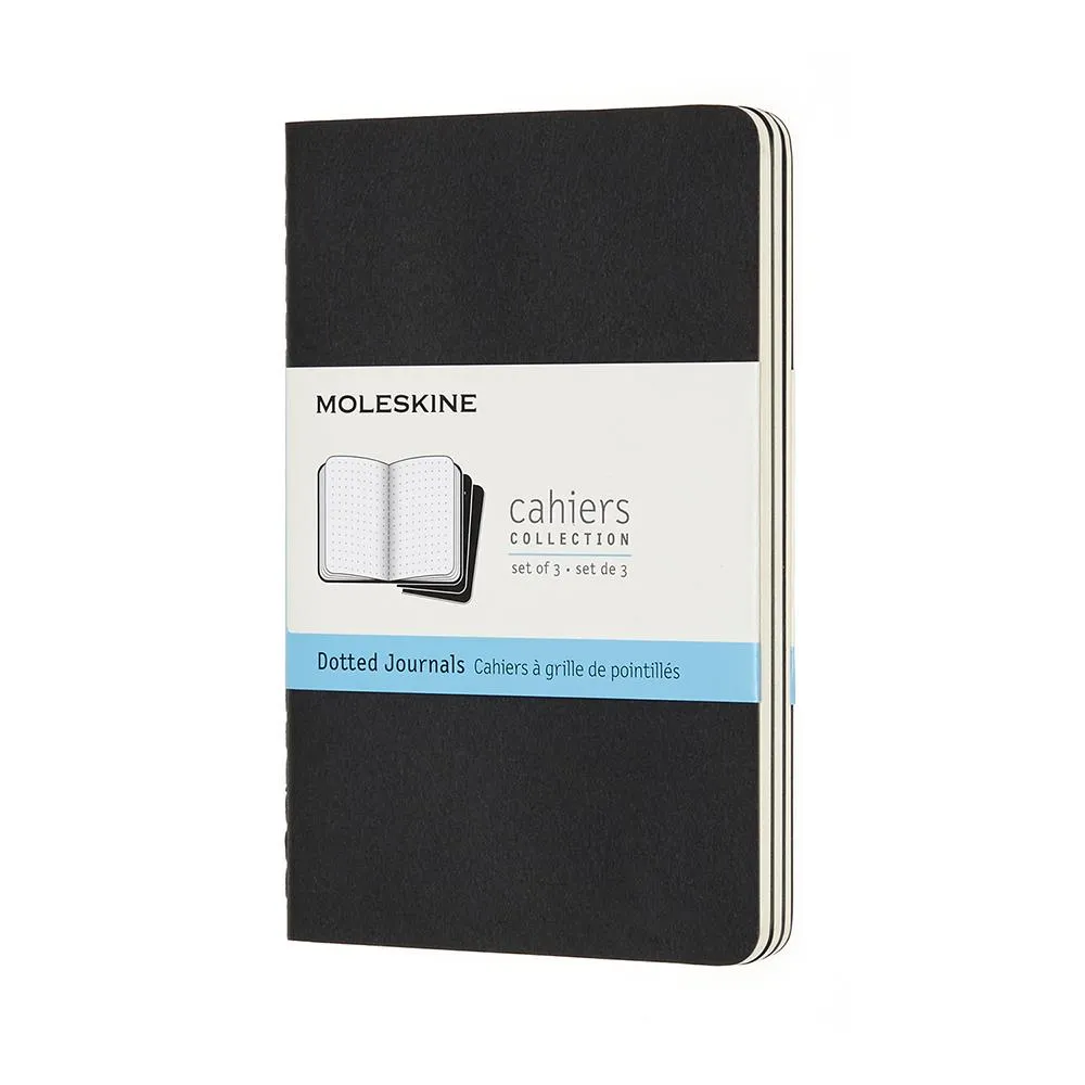 Moleskine Pocket Dotgrid Cahier Journals 3pk - Black