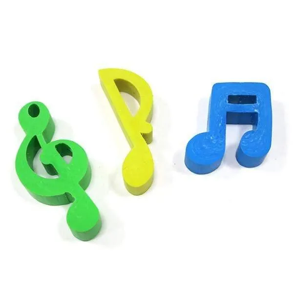 Music Notes Rubbers (Erasers) - Set of 3