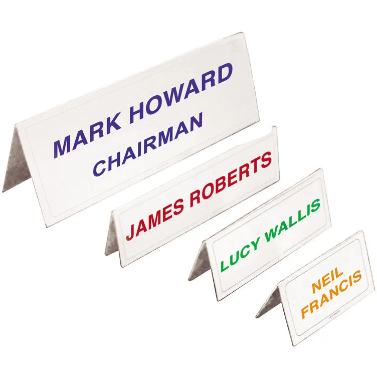 Name place holders - 100 x 65mm - Includes inserts for both sides - Pack of 5