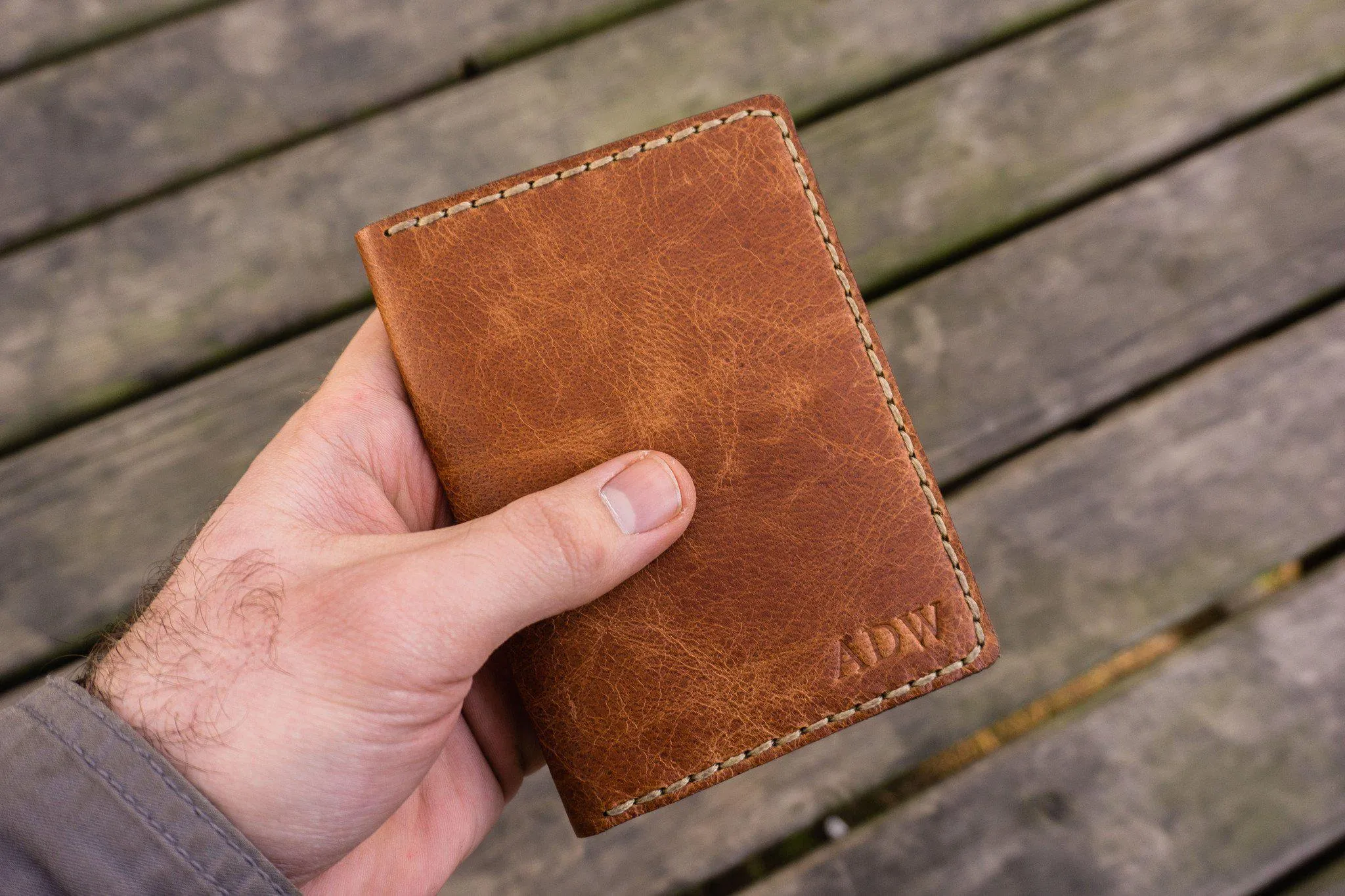 No.33 Personalized Leather Field Notes Cover - Rustic Brown