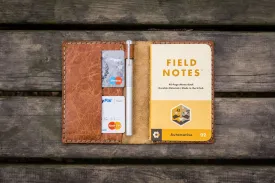 No.33 Personalized Leather Field Notes Cover - Rustic Brown