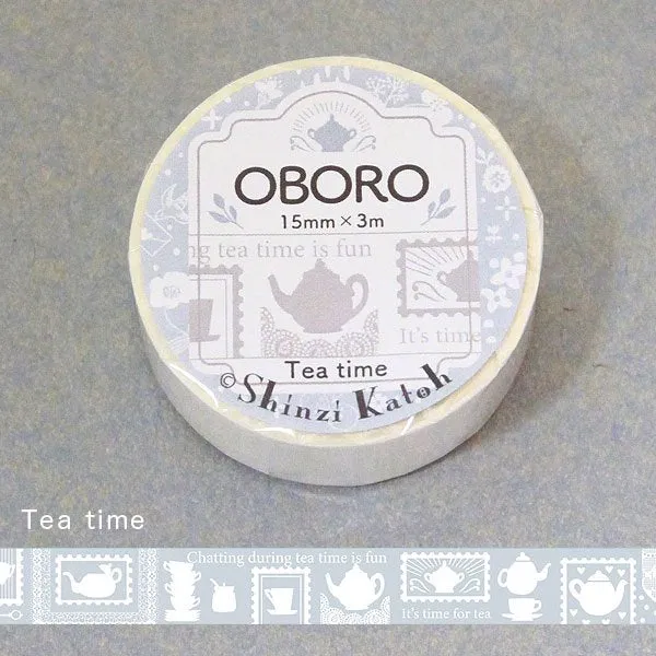 Oboro Tea Time White Washi Tape