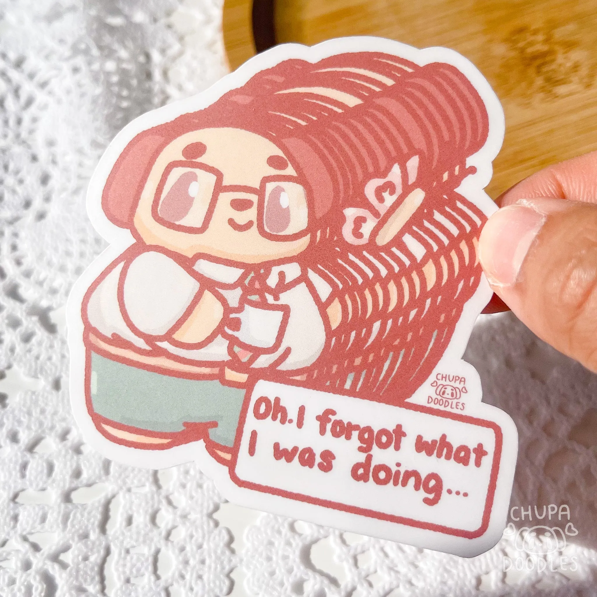 Oh I Forgot What I Was Doing Cute Sticker (Matte Finish)