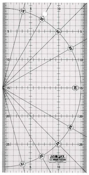 Olfa Metric Quilt Ruler 15Cm X 30Cm - Metric Grid