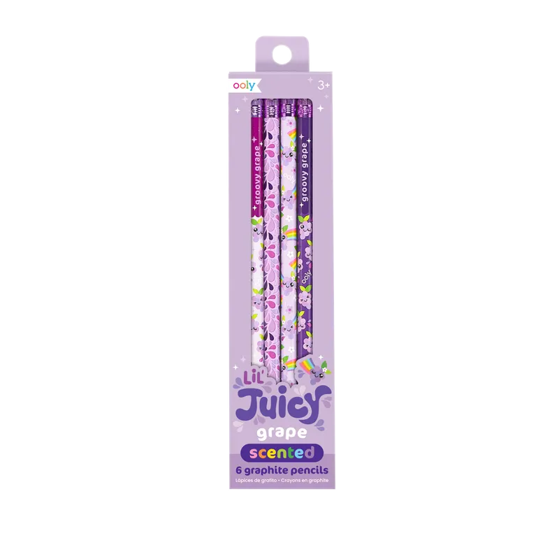 OOLY Lil Juicy Scented Graphite Pencils - Grape - Set of 6