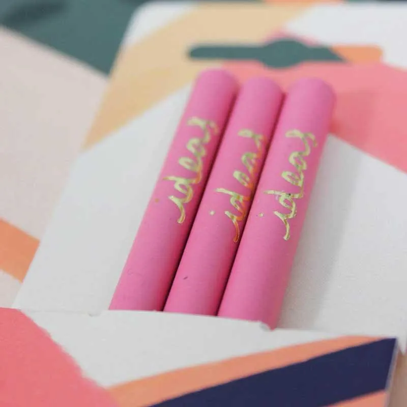 Orchid Pink Recycled Pencils - Ideas Sleeve