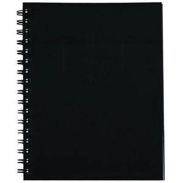 Pack 5 Spirax 511 Notebook Spiral Bound Hard Cover 200 Page 225x175mm Black