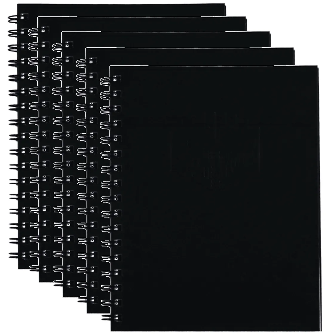 Pack 5 Spirax 511 Notebook Spiral Bound Hard Cover 200 Page 225x175mm Black