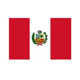 Peru Polyester Fabric Flag 5ft x 3ft