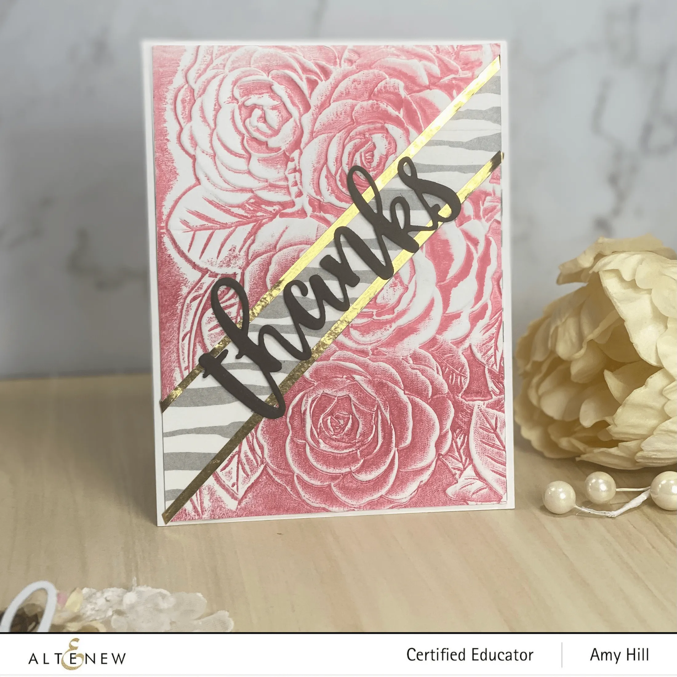 Pink Perfection Camellia 3D Embossing Folder