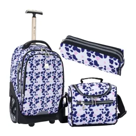 Polkaprint Big Wheel School Bag Trolley Set of 3 (Lunch Bag & Pencil Case)