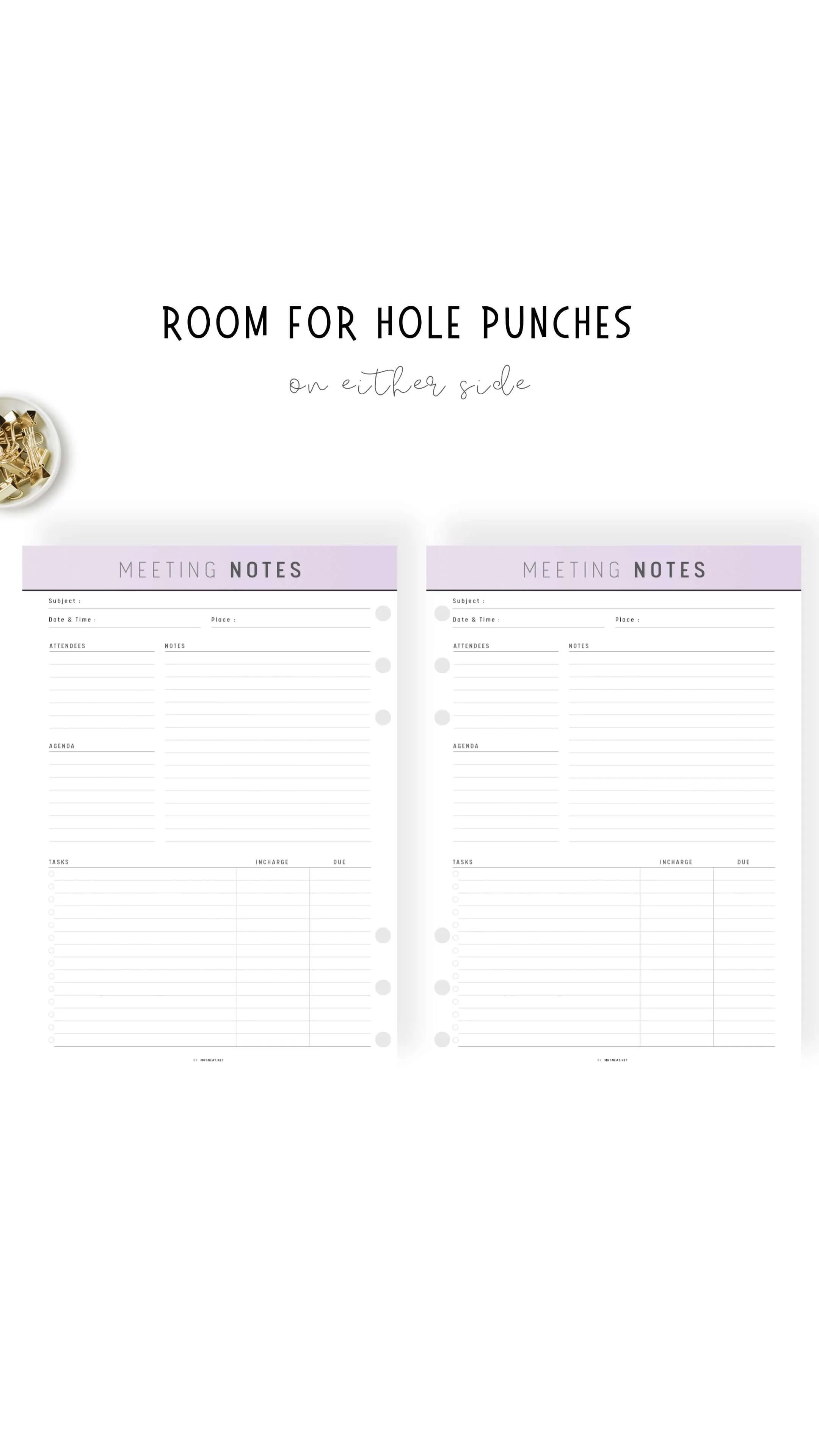 Printable Meeting Notes Template - M286