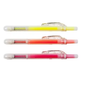 RETRACTABLE HIGHLIGHTERS, 3PK - ASSORTED COLOURS