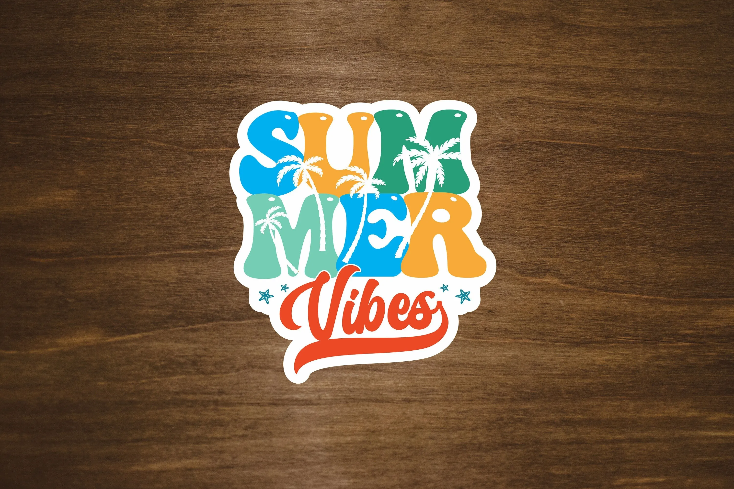 Retro Summer Vibes Vinyl Sticker