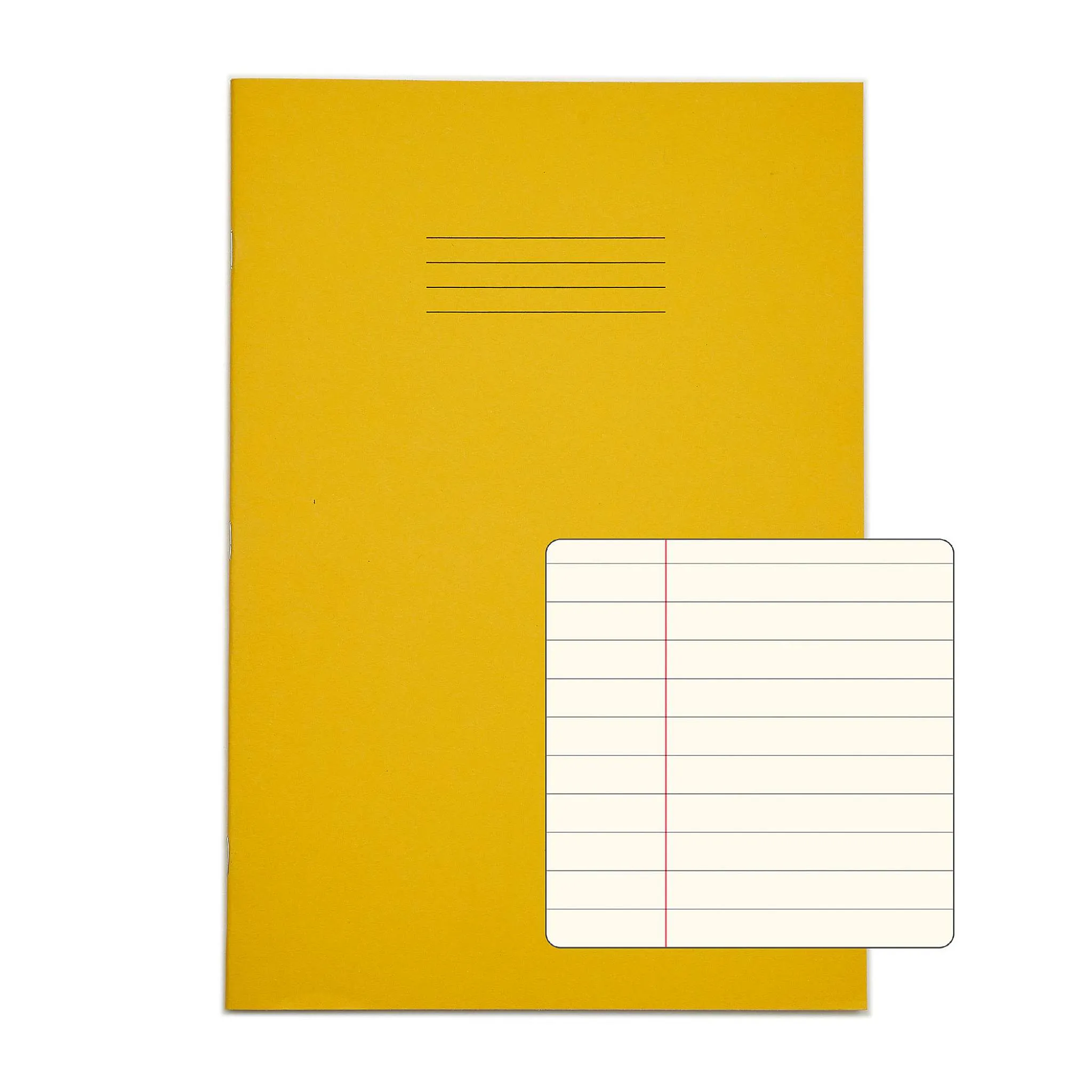 RHINO Tinted A4 Exercise Books Ruled with Margin – 50-Pack