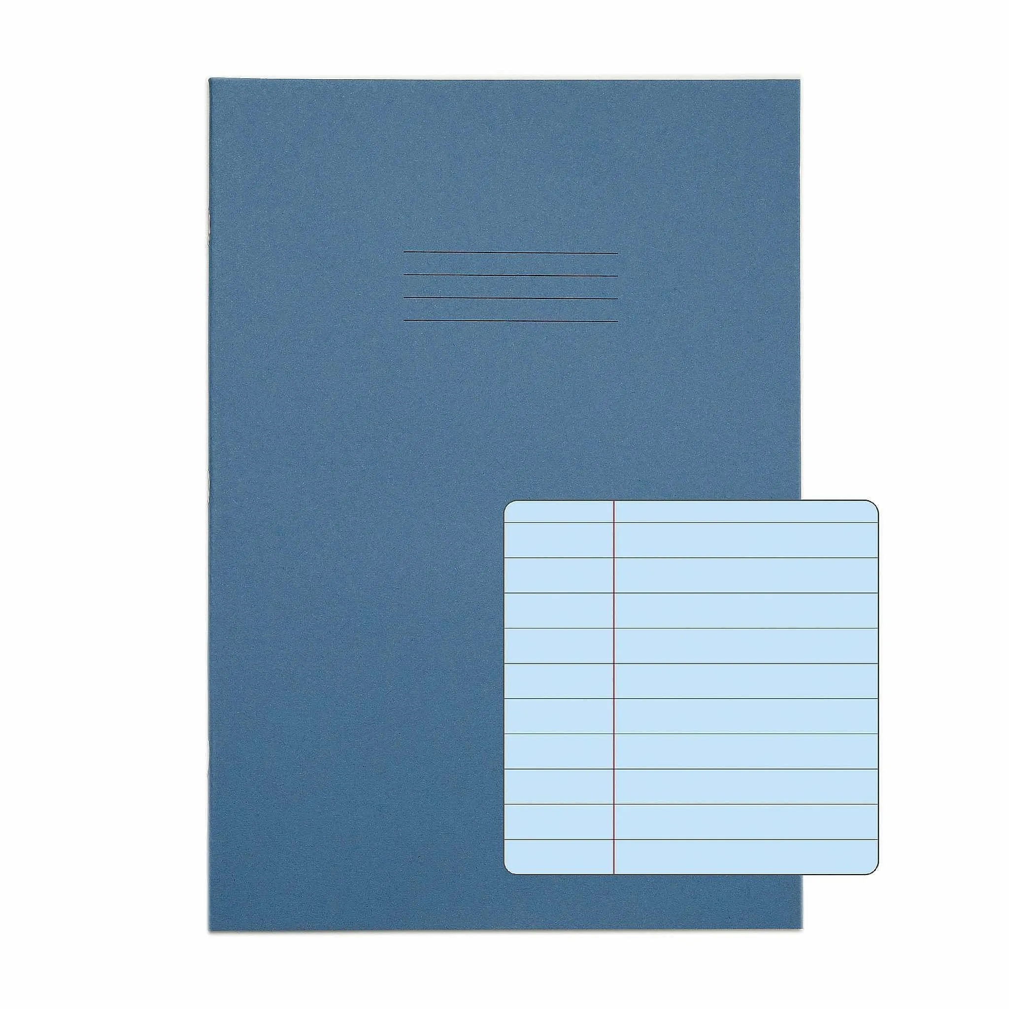 RHINO Tinted A4 Exercise Books Ruled with Margin – 50-Pack