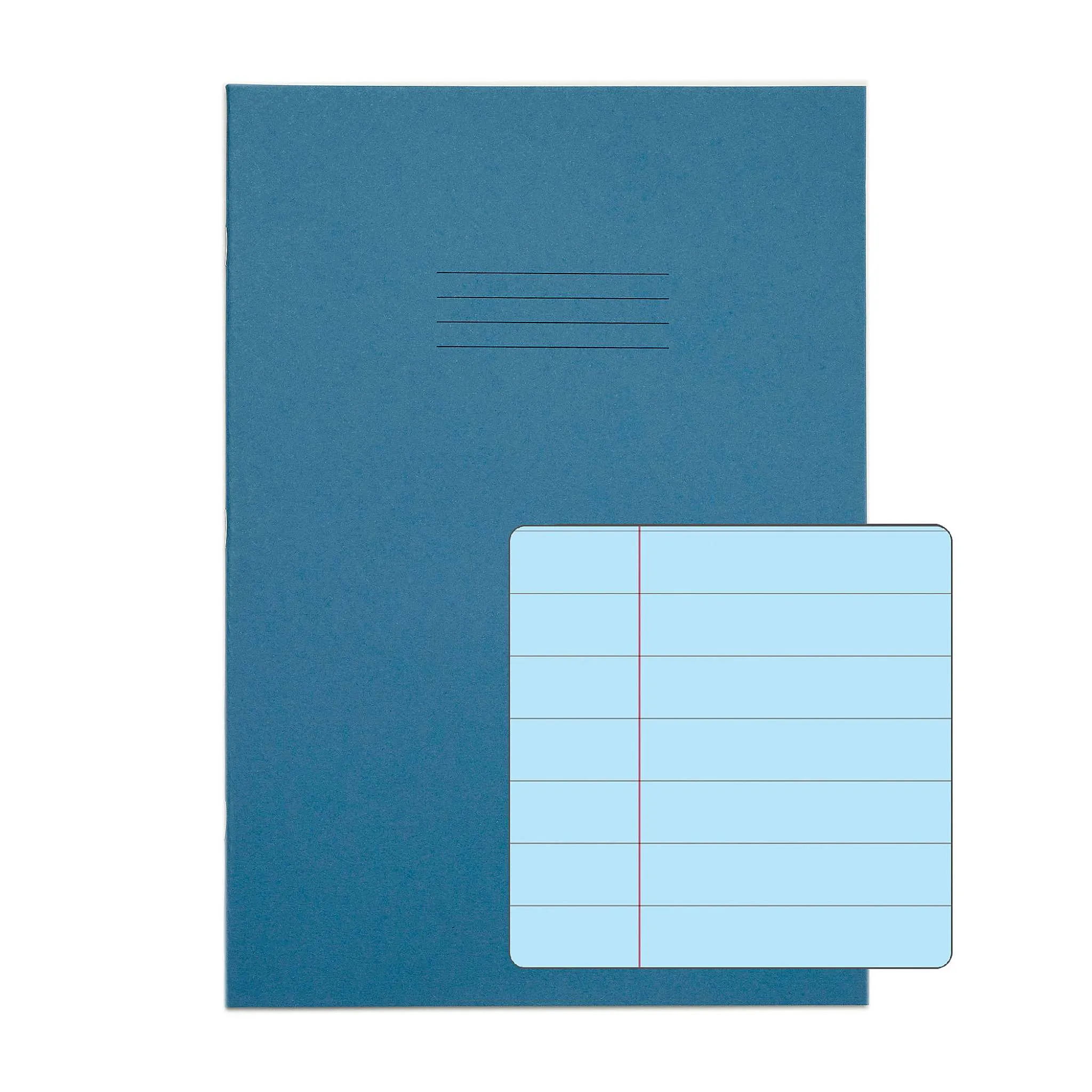 RHINO Tinted A4 Exercise Books Ruled with Margin – 50-Pack