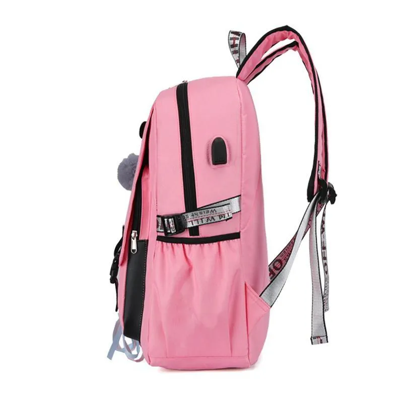 School Backpack With USB Charging Port Anti-Theft