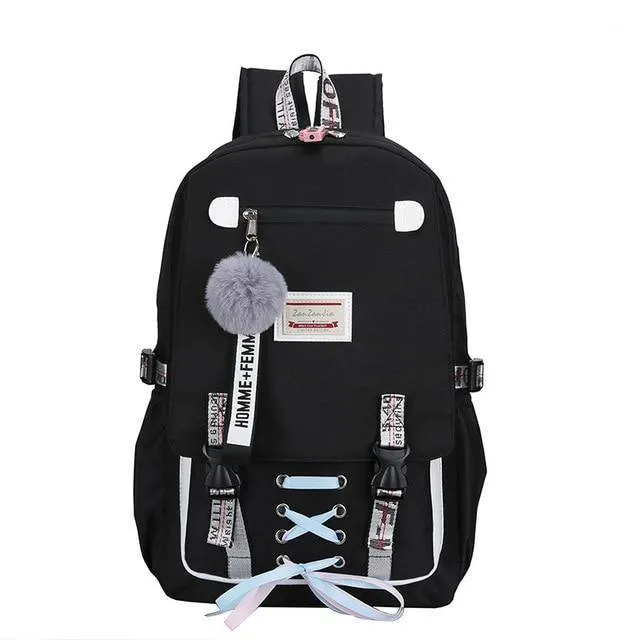 School Backpack With USB Charging Port Anti-Theft