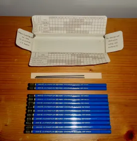 Set Of 12 Vintage Staedtler Mars Lumograph K3 And K4 No. 2886 Pencils In Tin Case