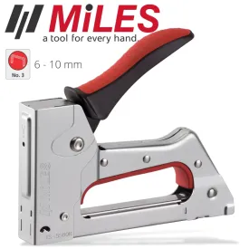 Special - Miles Staple Gun Metal Body Rubber Grip 22G 6-10Mm Jt21 Stap Reload Ind