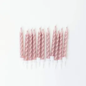 Spiral Cake Candles - Rose Gold (12 Pack)