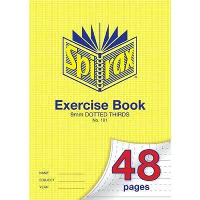 Spirax 101 Exercise Book Dotted Thirds 9Mm 70Gsm 48 Page A4