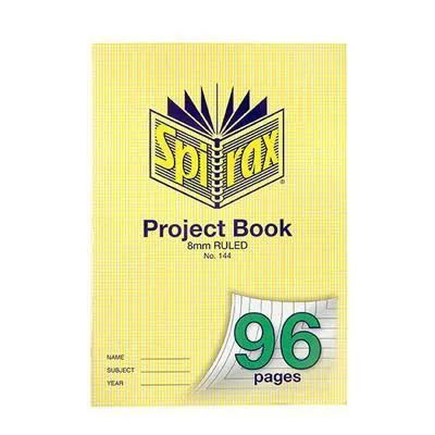 Spirax 144 Project Book 8Mm Ruled 96 Page A4