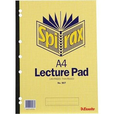 Spirax 907 Lecture Book 7Mm Ruled 7 Hole Punched 140 Page A4